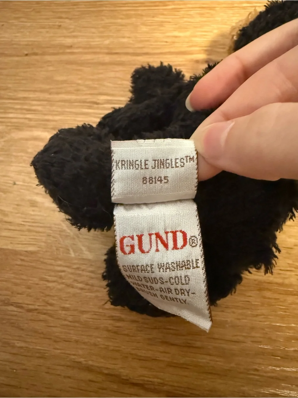 Rare Gund Kringle Jingles Bear With Santa Hat Rattle Baby Toy Plush 5”